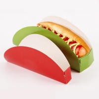 Food grade printing fast food tray take away hot dog paper box